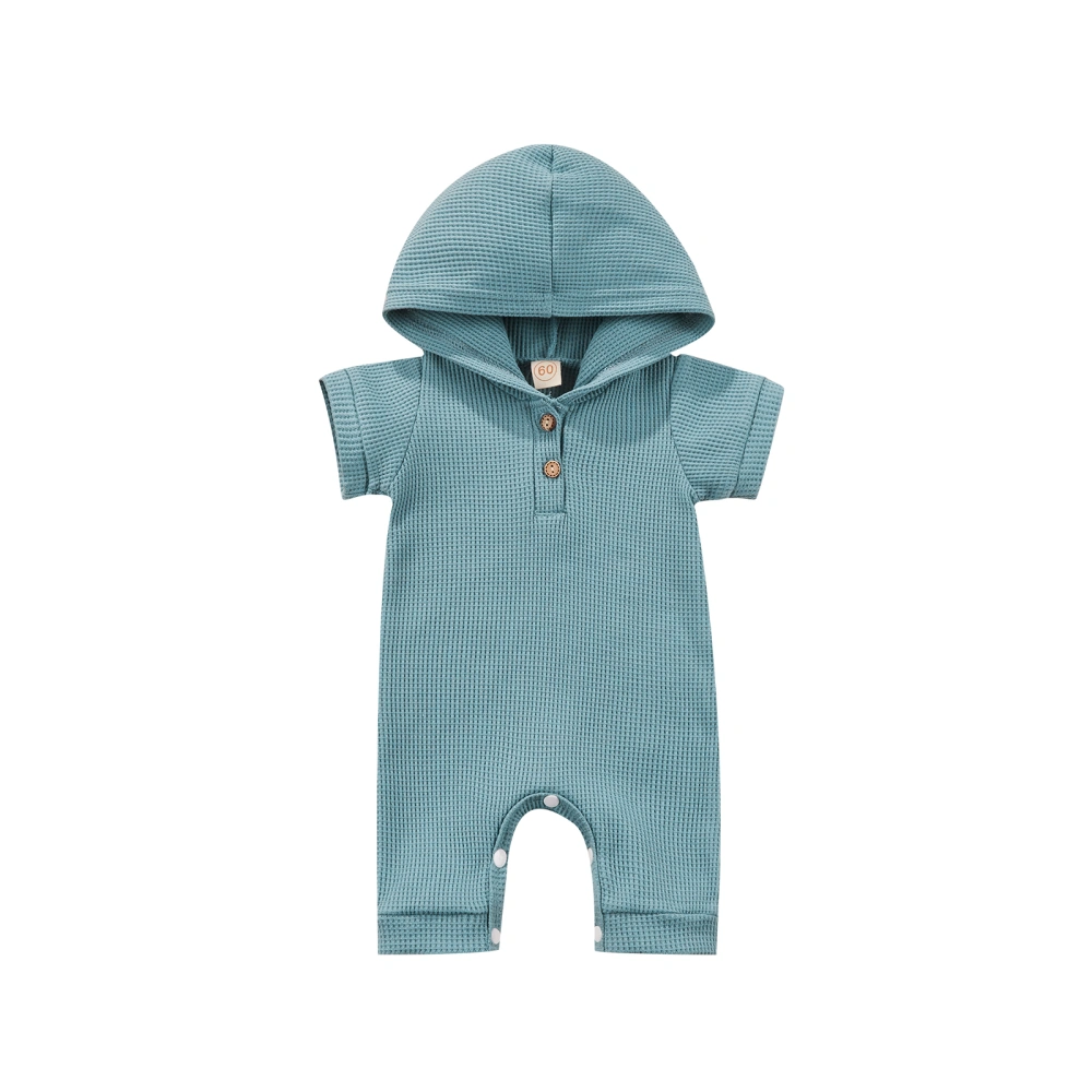 Baby Summer Short Sleeve Jumpsuit Newborn Girl Boy Hooded Rompers