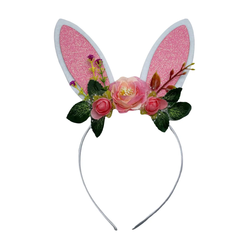 Easter Flower Bunny Ears Headbands Cosplay Hairbands for Women Party