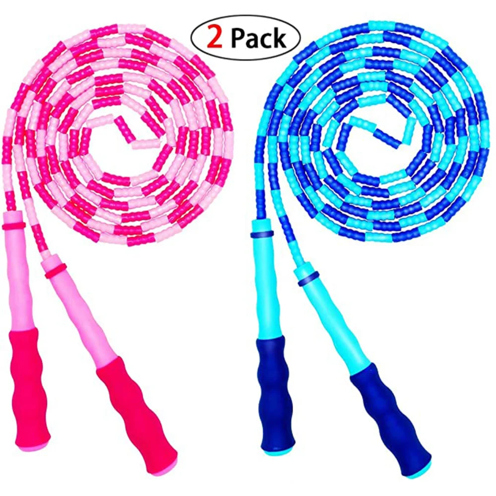 Beaded Jump Rope, Adjustable Segment Skipping Rope for Adults Children