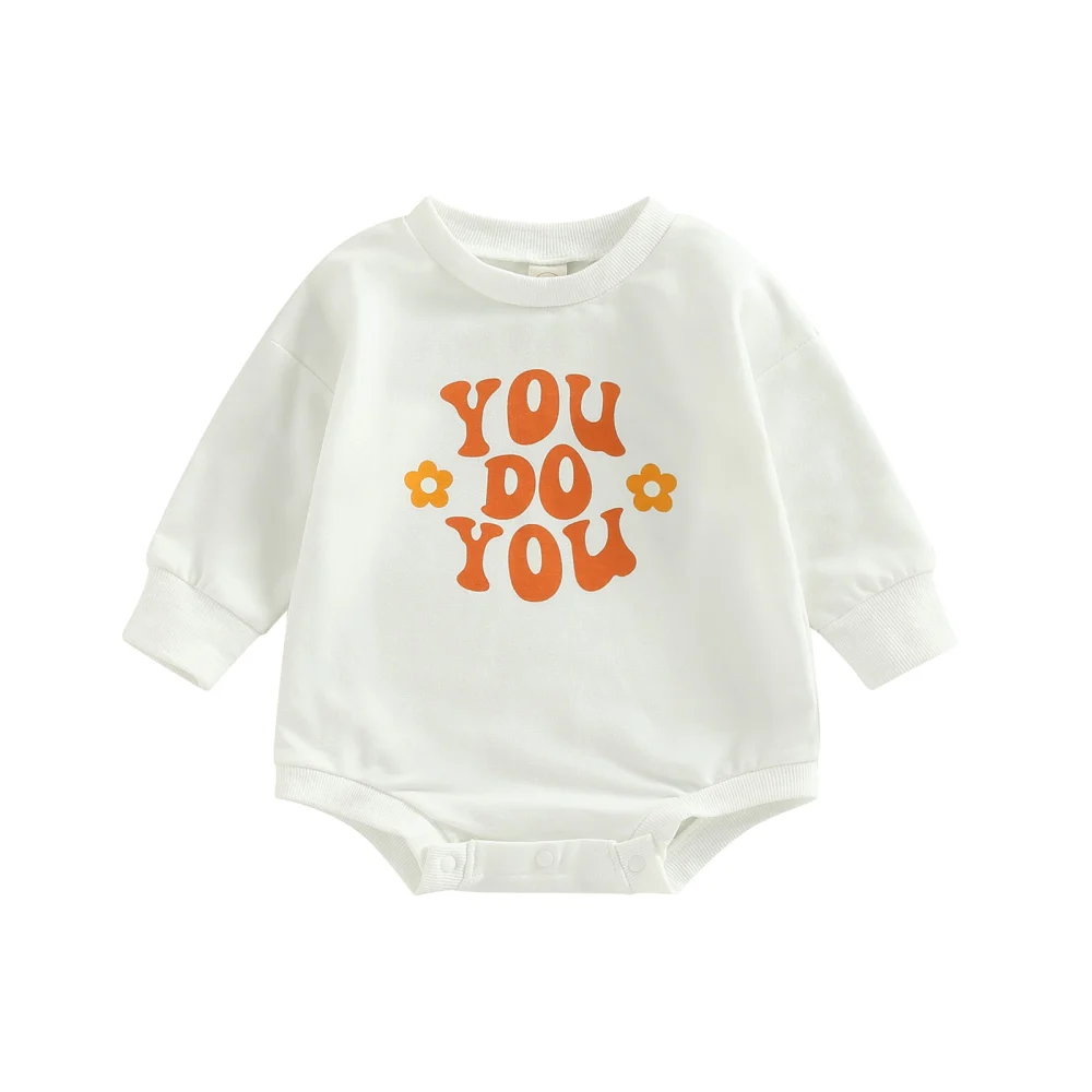 Newborn Baby Girls Jumpsuits Letter Printed Long Sleeves Romper