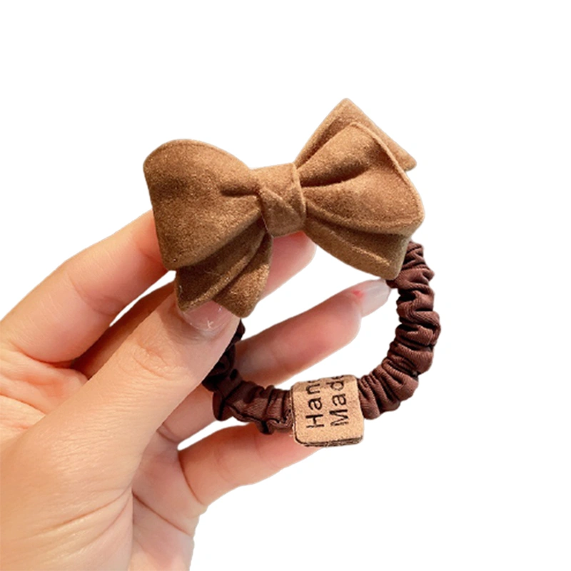 Women Rubber Band Velvet Bowknot Headdress Small Mini Hair Ropes