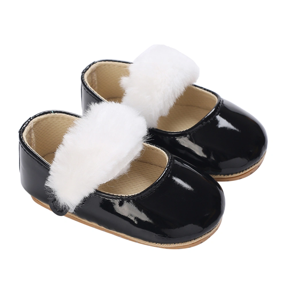 Baby Girls Princess Shoes, PU Leather Furry Patchwork Toddler Shoes