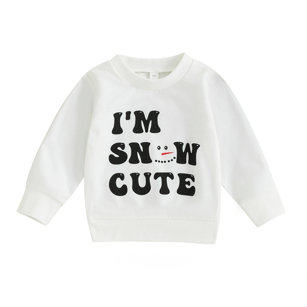 Christmas Baby Sweatshirt, Long Sleeve Crew Neck Letters Print Hoodie