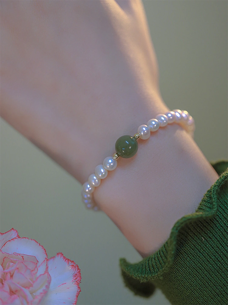 Women Bracelet, Fortune Vintage Pearl Bangle Beads Jewelry Gift