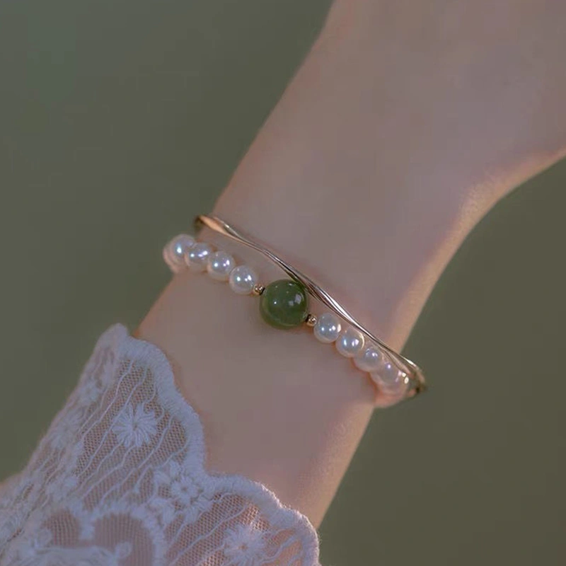 Women Bracelet, Fortune Vintage Pearl Bangle Beads Jewelry Gift