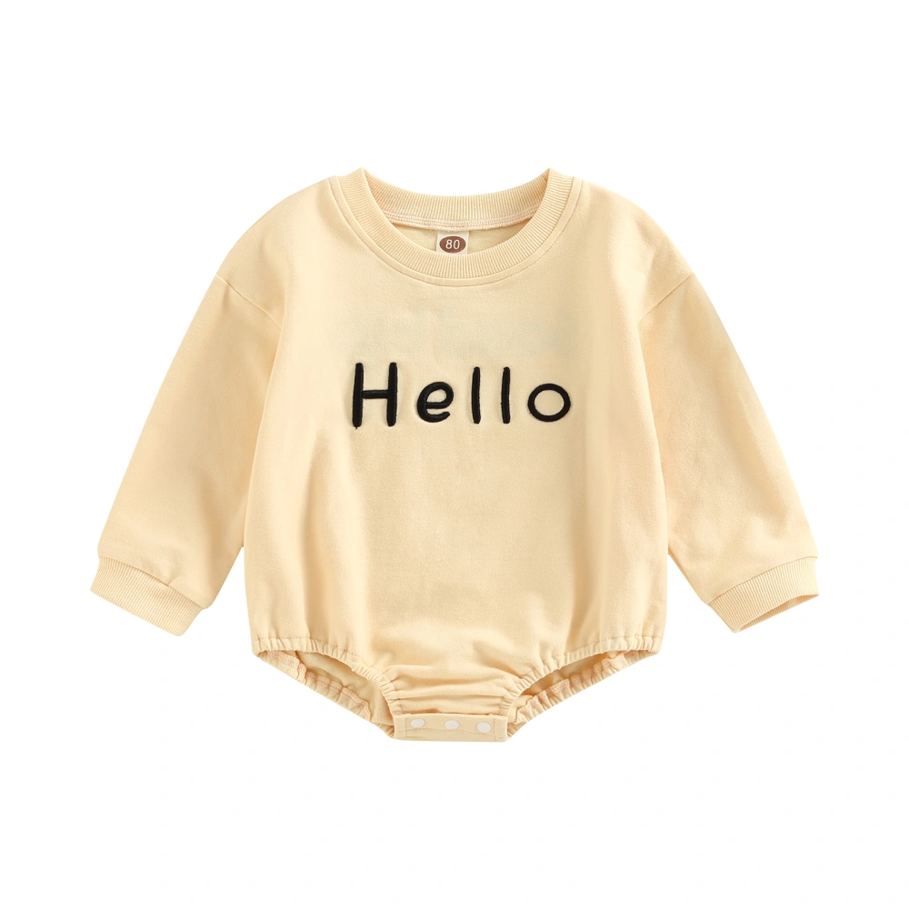 Baby Girls Autumn Long Sleeve O Neck Letter Embroidery Romper