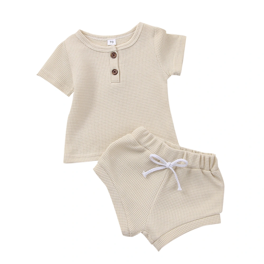 Baby 2PCS Plain Outfits, Short Sleeve Tops + Triangle Short Pants