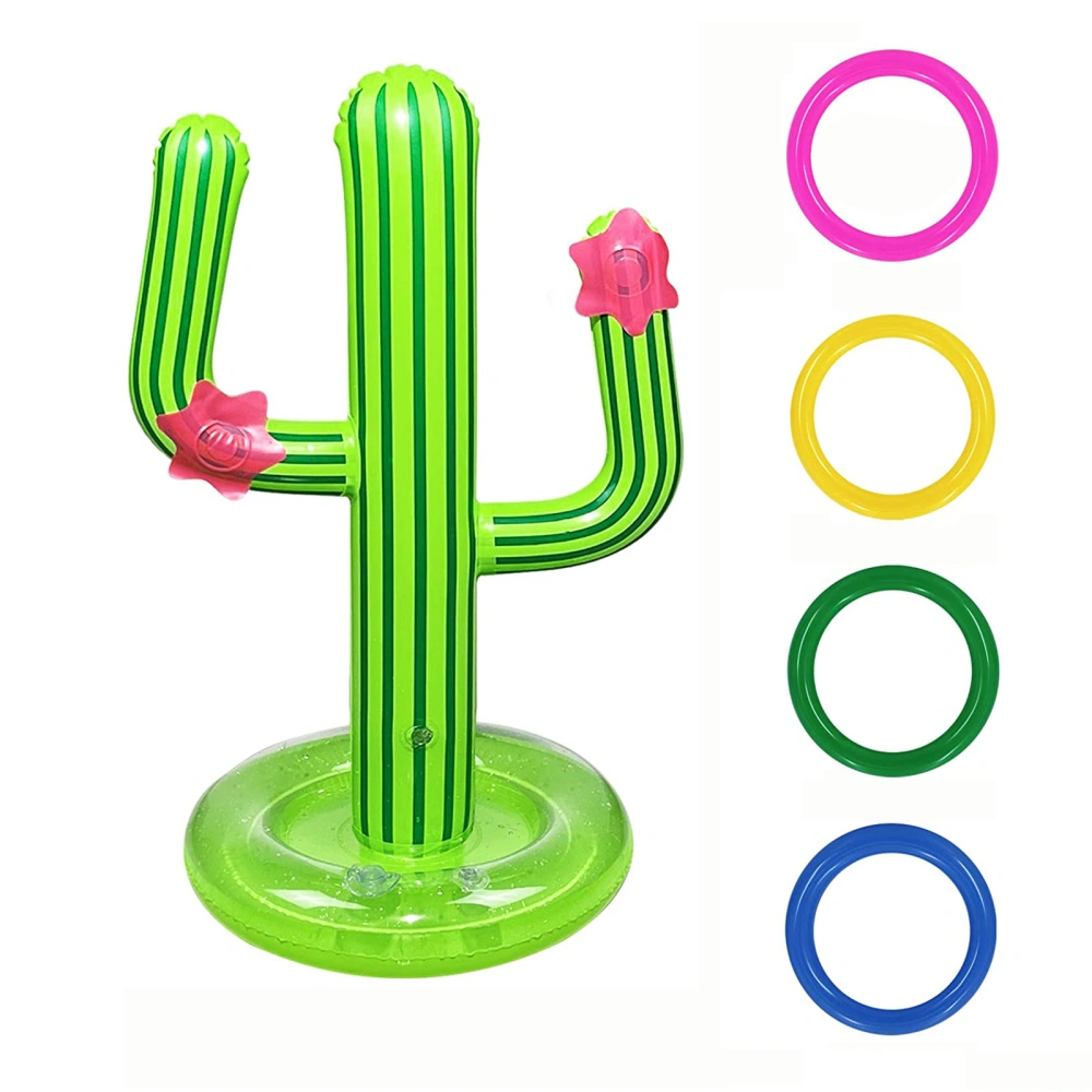 Inflatable Cactus Toy, Floating Ring Toss Swimming Party Throw Game