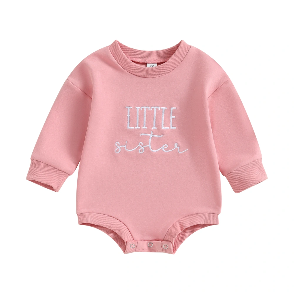 Baby Girls Long Sleeve Jumpsuits Casual Letter Print Sweatshirt Romper