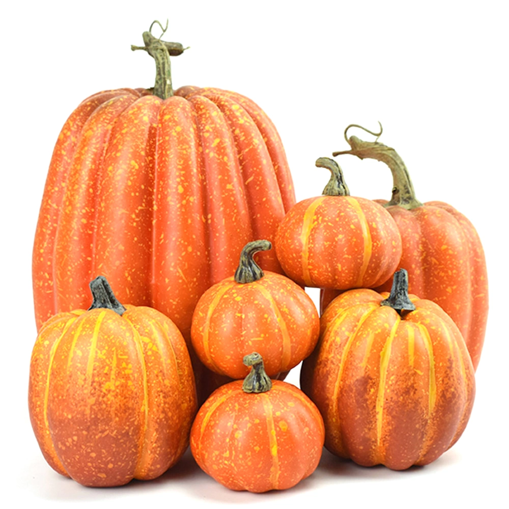 7Pcs Halloween Simulation Pumpkin, Model Craft Fall Decoration