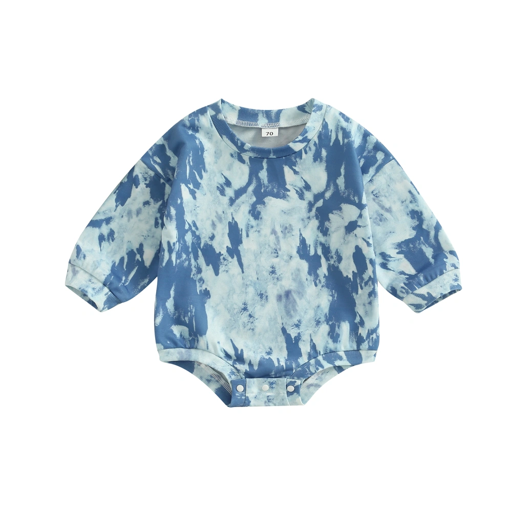 Infant Fall Romper, Long Sleeve Tie-dye Print One-Piece Bodysuit