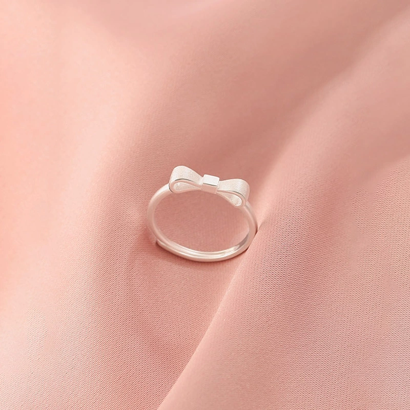 Ladies Sweet Style Ring, Cartoon Bow Shape Adjustable Finger Ring