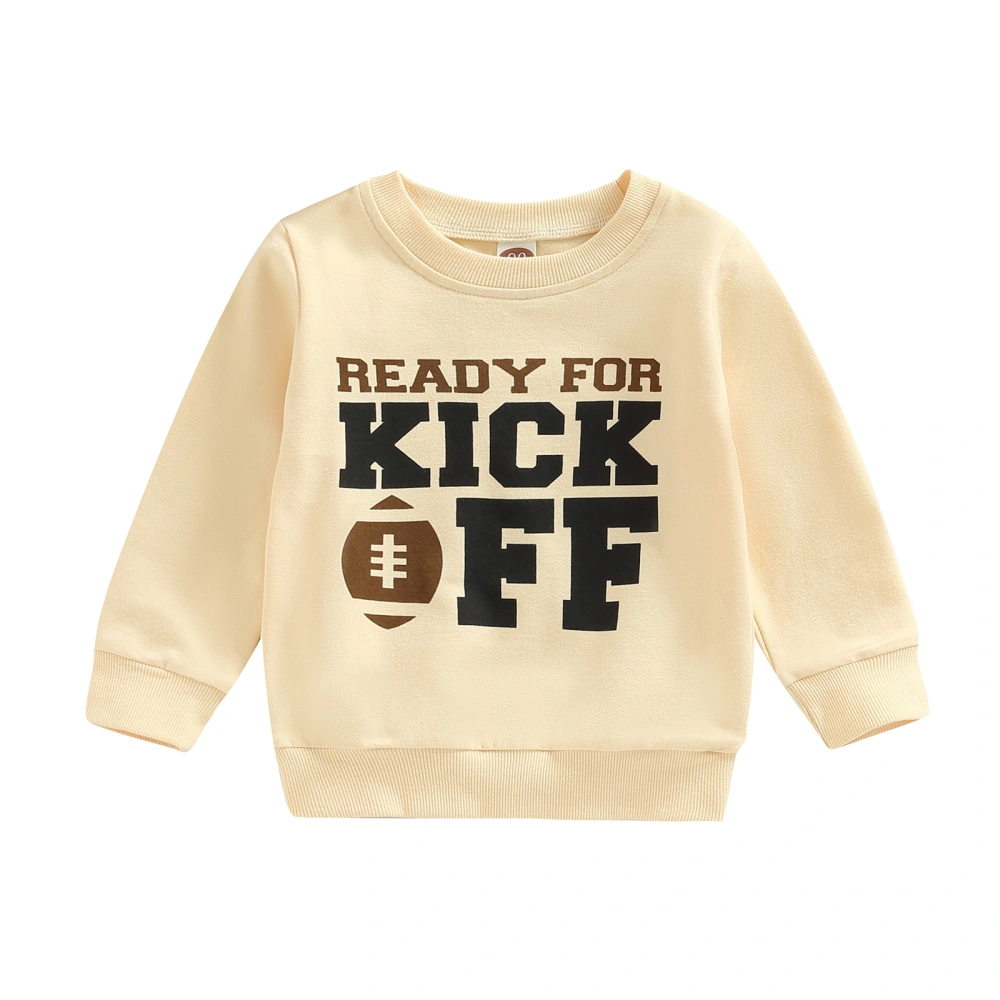 Toddler Boys Long Sleeve O Neck Letter Rugby Print Sweatshirt