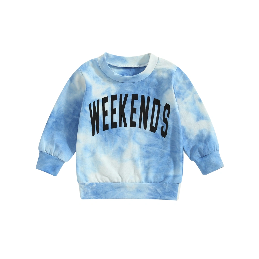 Toddler Boys Sweatshirts Long Sleeve Letter Tie Dye Print Pullover