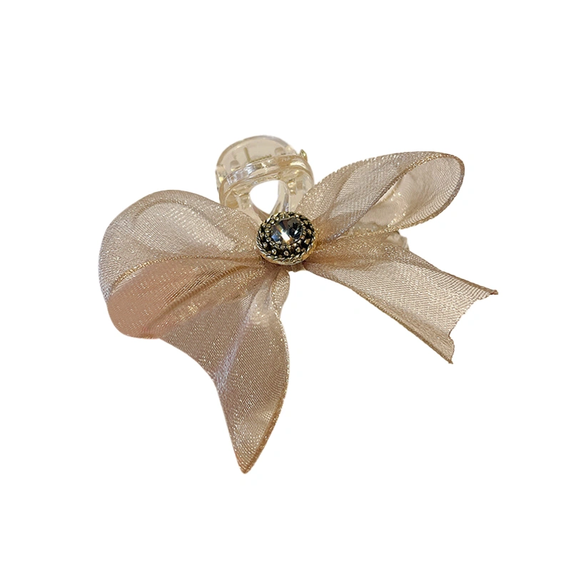 Bowknot Hair Claw, Glitter Organza Bow Hair Clip for Thin Thick Hair