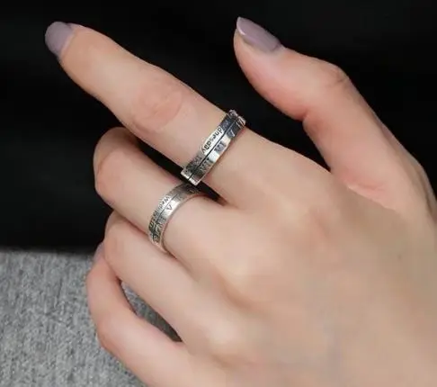 Couple Roman Numeral Alloy Ring for Women Dainty Band Plated Jewelry