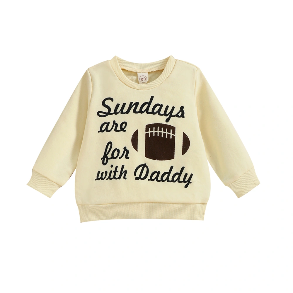 Kid Boys Girls Shirt Long Sleeve Round Neck Letters Print Tops