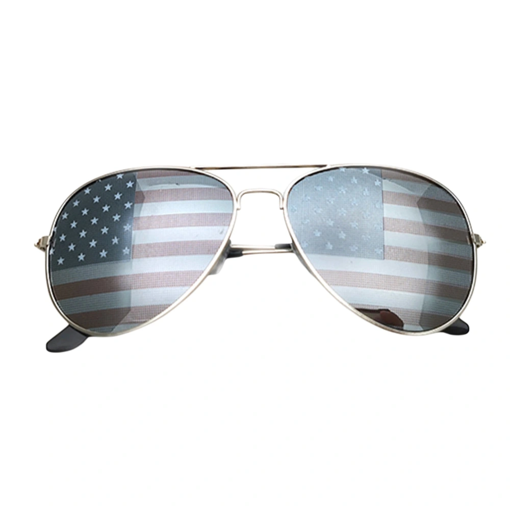 Women Men Outdoor Sunglasses, Flag Printed Anti-UV Sunglasses