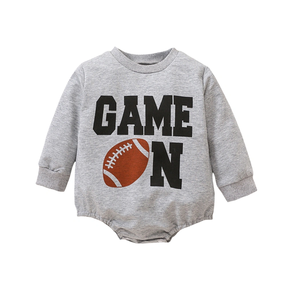 Infant Baby Rugby Letter Print Long Sleeve Romper for Boys Girls