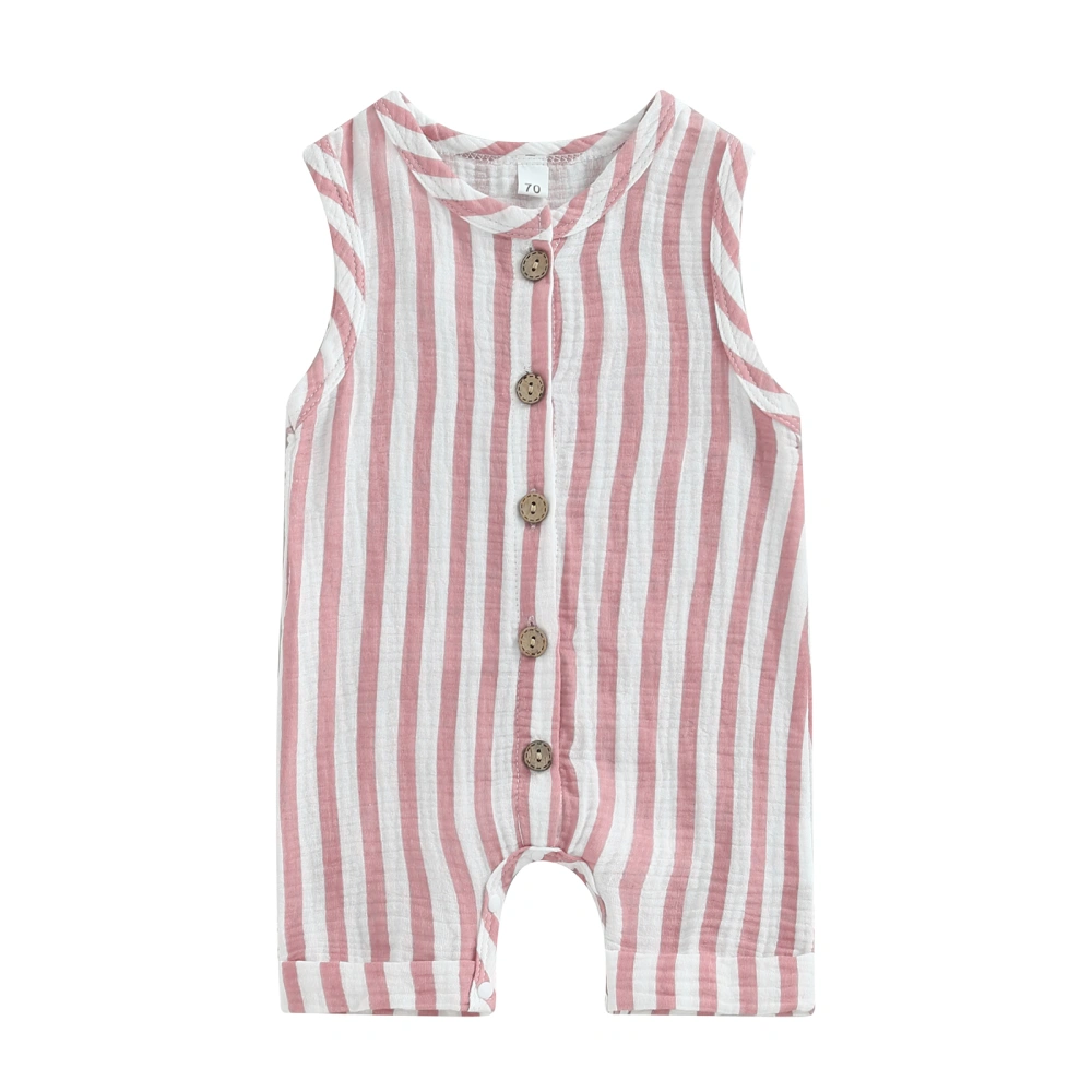 Baby Jumpsuit, Sleeveless Crew Neck Striped Summer Romper Clothes