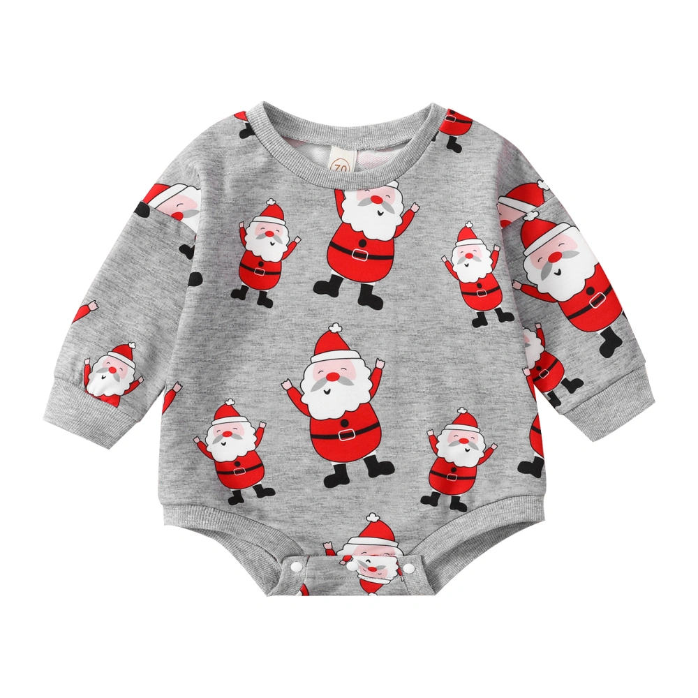 Infant Baby Christmas Jumpsuit, Santa Claus Print Long Sleeve Romper