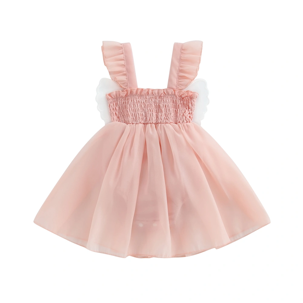 Baby Girls Romper Dress, Fly Sleeve Butterfly Tulle Bodysuit