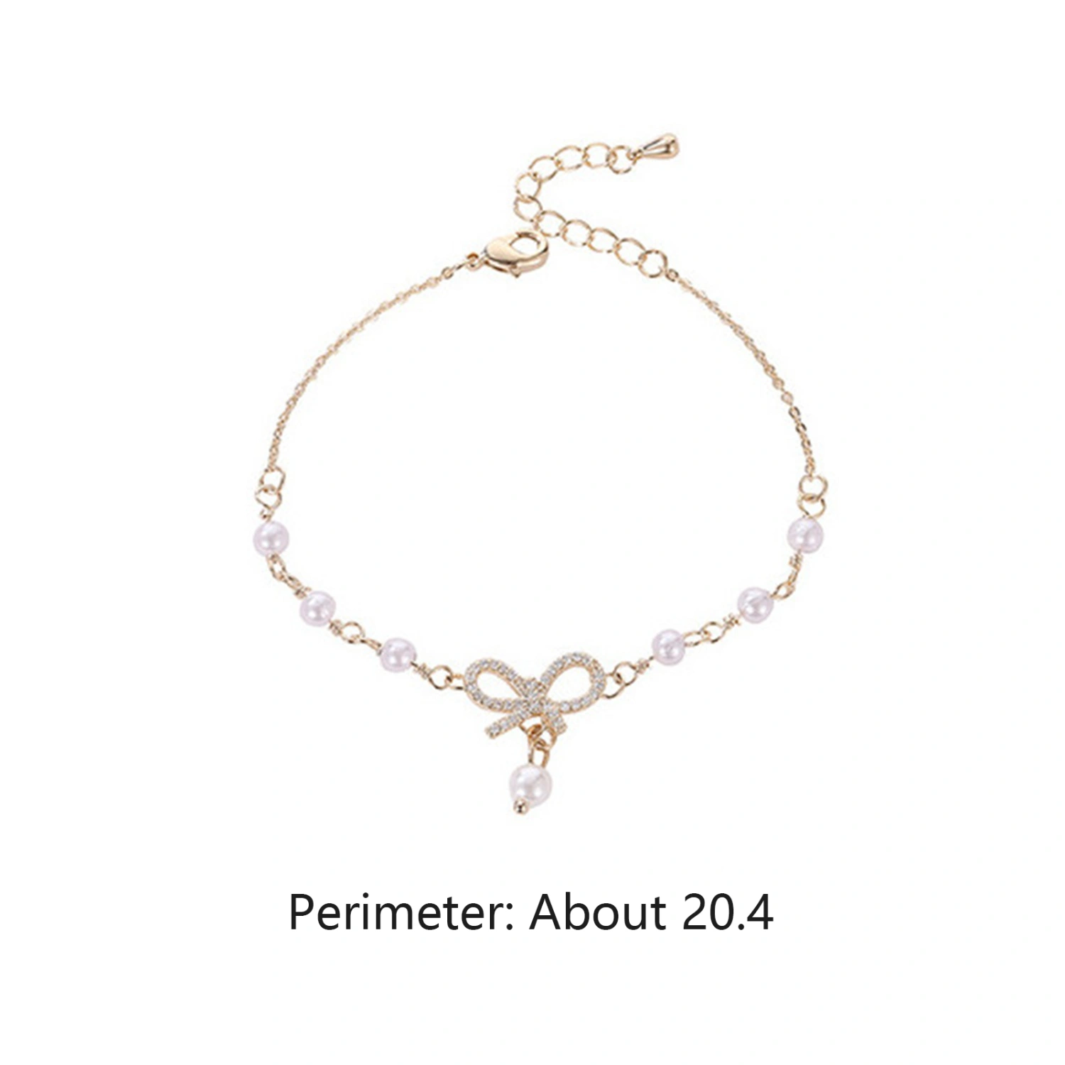 Women’s Fashion Pearl Diamond Bowknot Bracelet Female Birthday Gift