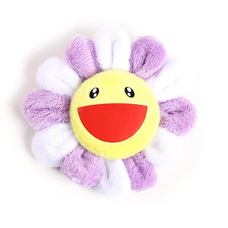 Sunflower Plush Brooch Cartoon Rainbow Lapel Pin Badge for Jackets