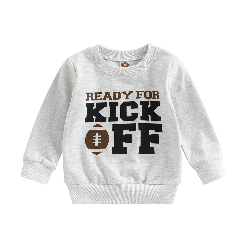 Toddler Pullover Sweatshirt Rugby Letter Print Long Sleeve T-shirt 