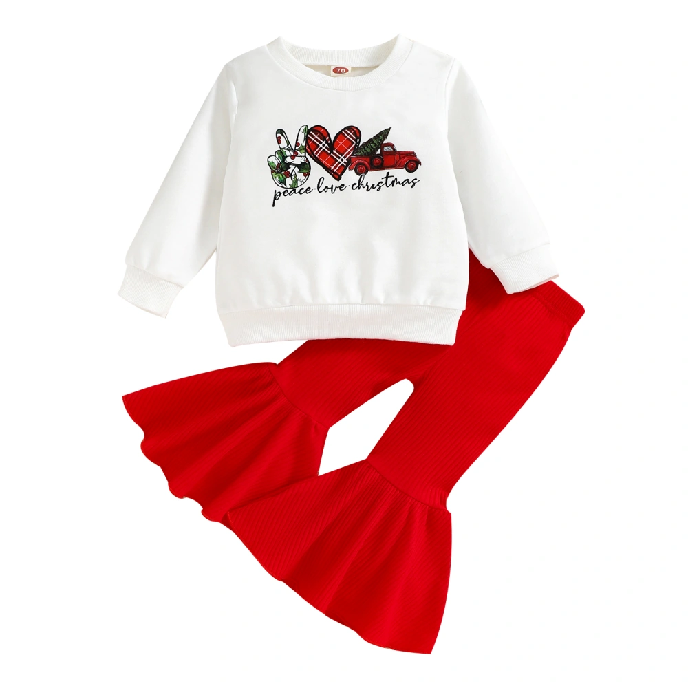 Baby Girl Clothes Outfits Car Letter Print Sweatshirt and Ribbed Pants