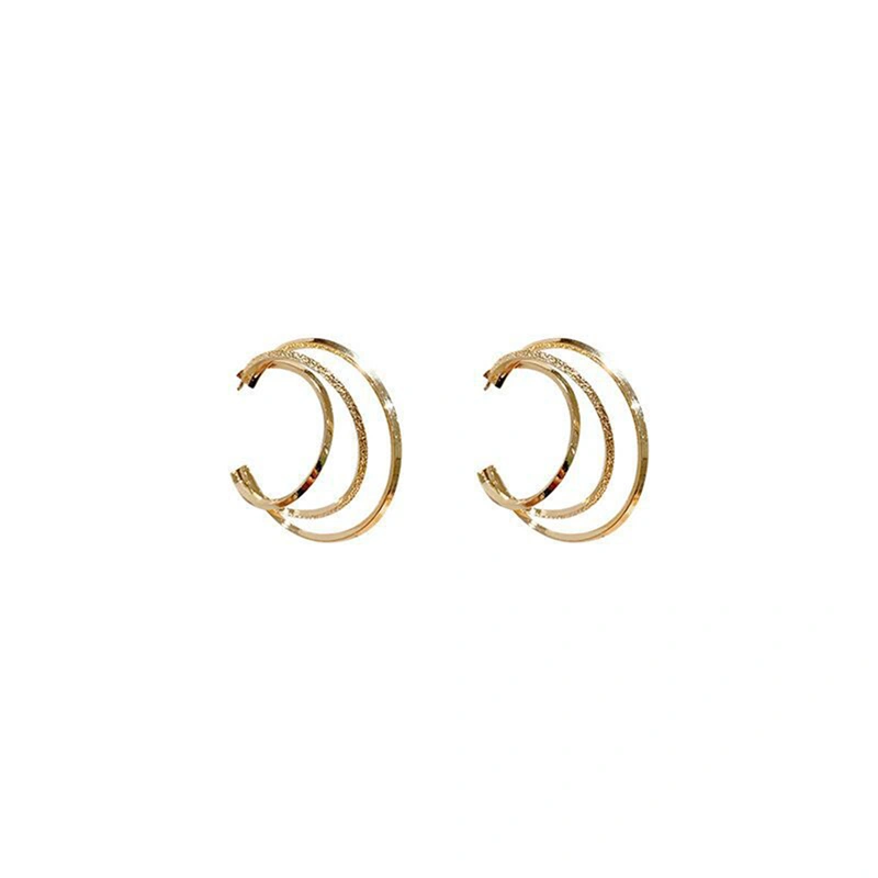 Women Earring C-Shaped Metal Solid Color Geometric Ear Wears