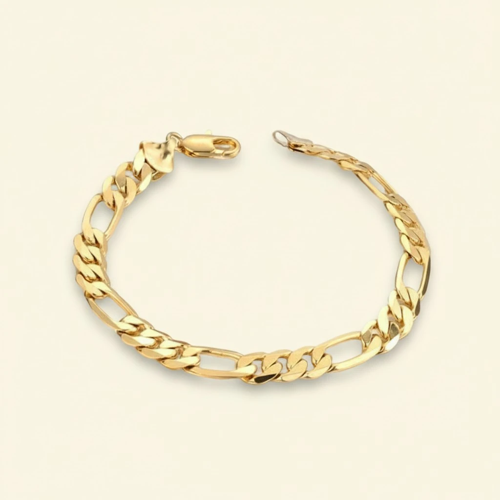 Men Gold Personalized Cuban Bracelet 18K Gold Classic Hip Hop Bracelet