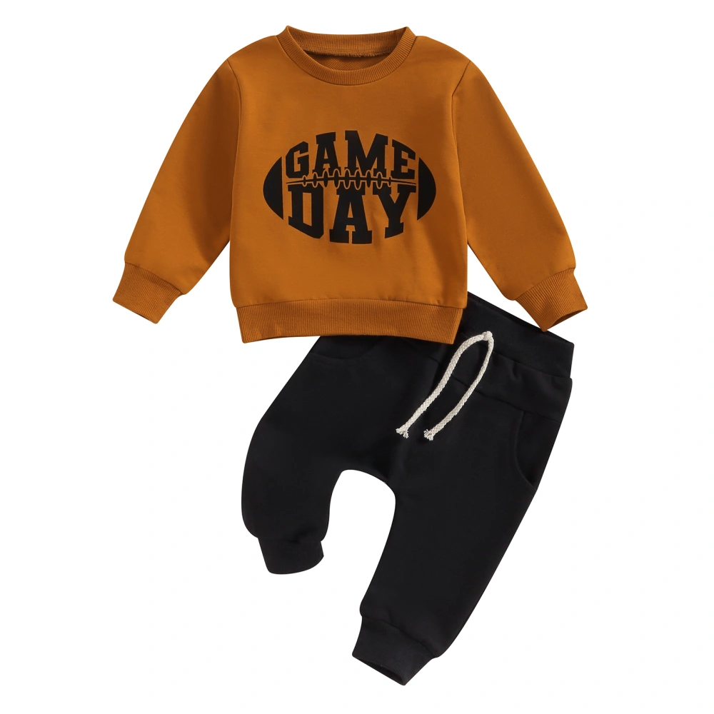 Baby Boys Casual 2 Piece Letter Print Sweatshirt and Pants Set