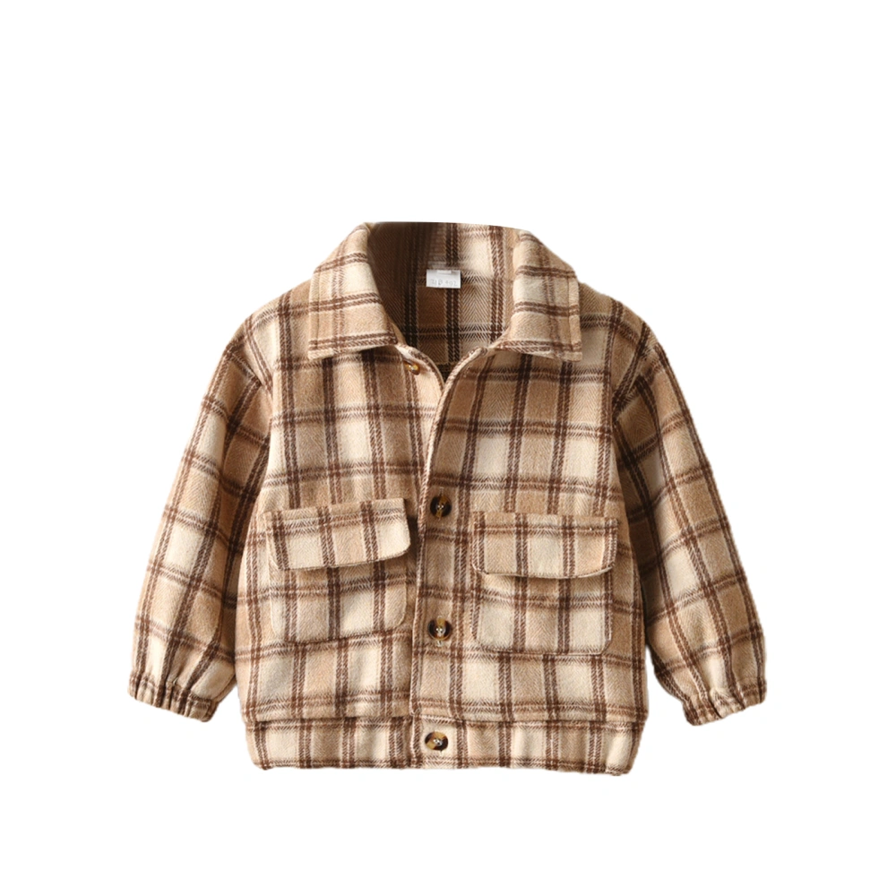 Toddler Baby Autumn Coat, Plaid Print Long Sleeve Button Outwear