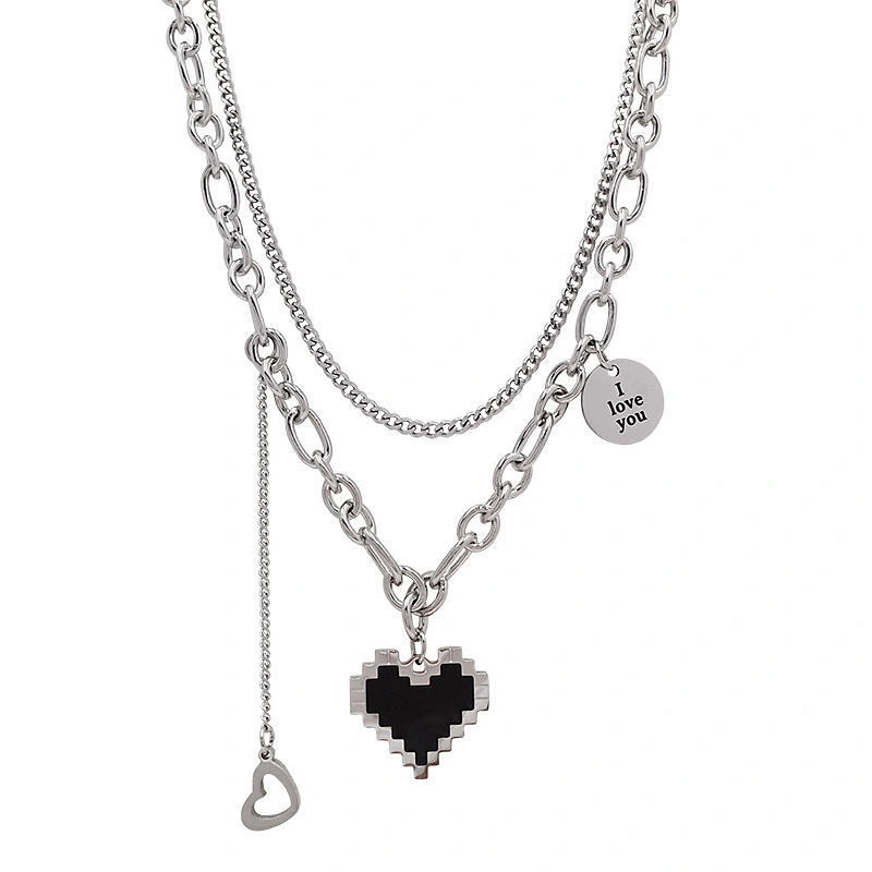 Women Silver Heart Necklaces,Hypoallergenic Heart Necklaces Chain