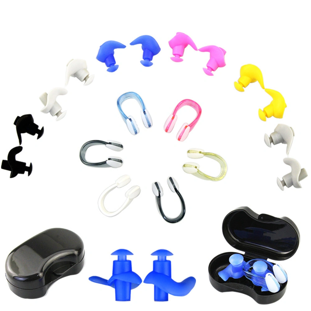 Swimming Earplugs with Nose Clip, Waterproof Screw Protection