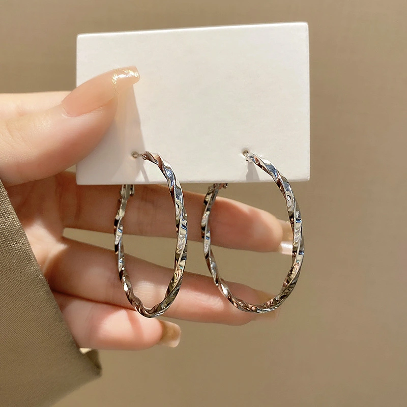 Hoop Earrings for Women, High Polished Twisted Dangle Earrings