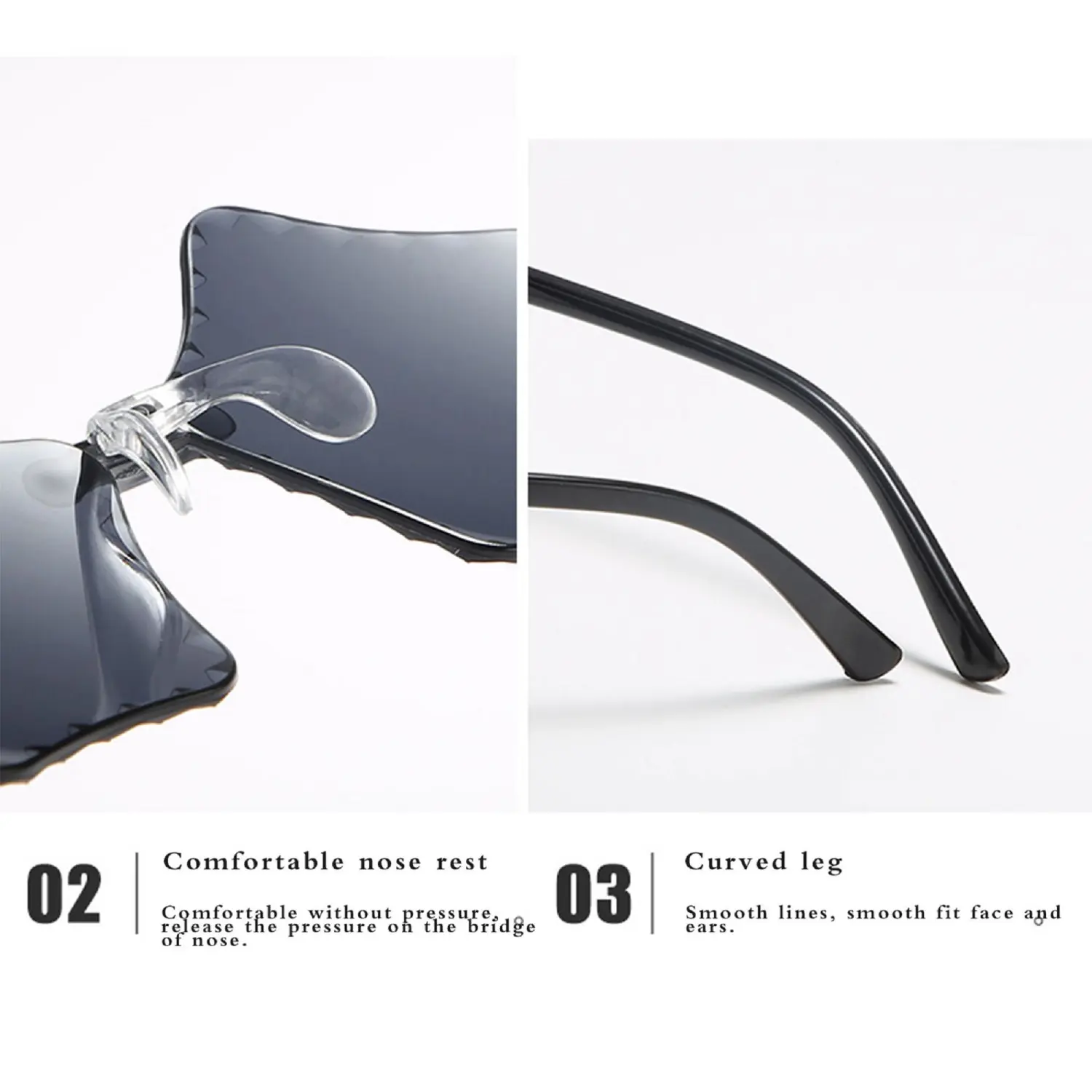 Children Sunglasses, Exquisite Star-Shaped Kids Rimless Sunglasses