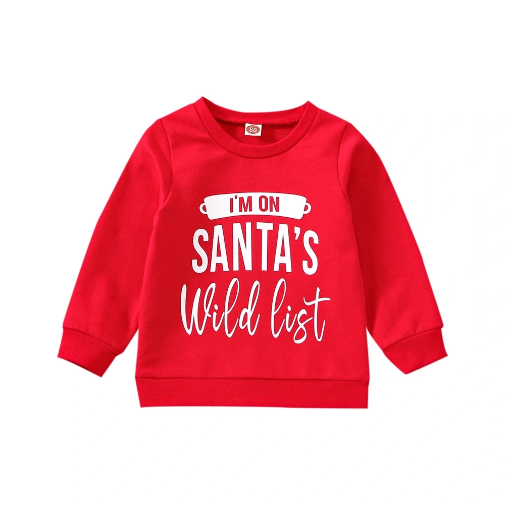 Girls Boys Christmas Sweatshirt Long Sleeve Letters Print Pullover