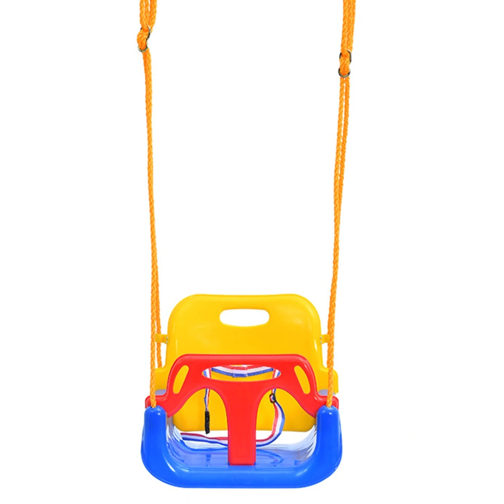 Kids Three-in-one Swing with Backrest, Safety Belt Seat Fun Game