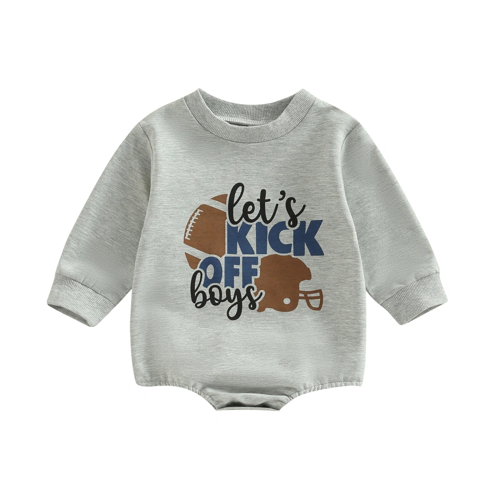 Infant Baby Autumn Jumpsuit, Rugby Letter Print Long Sleeve Romper 