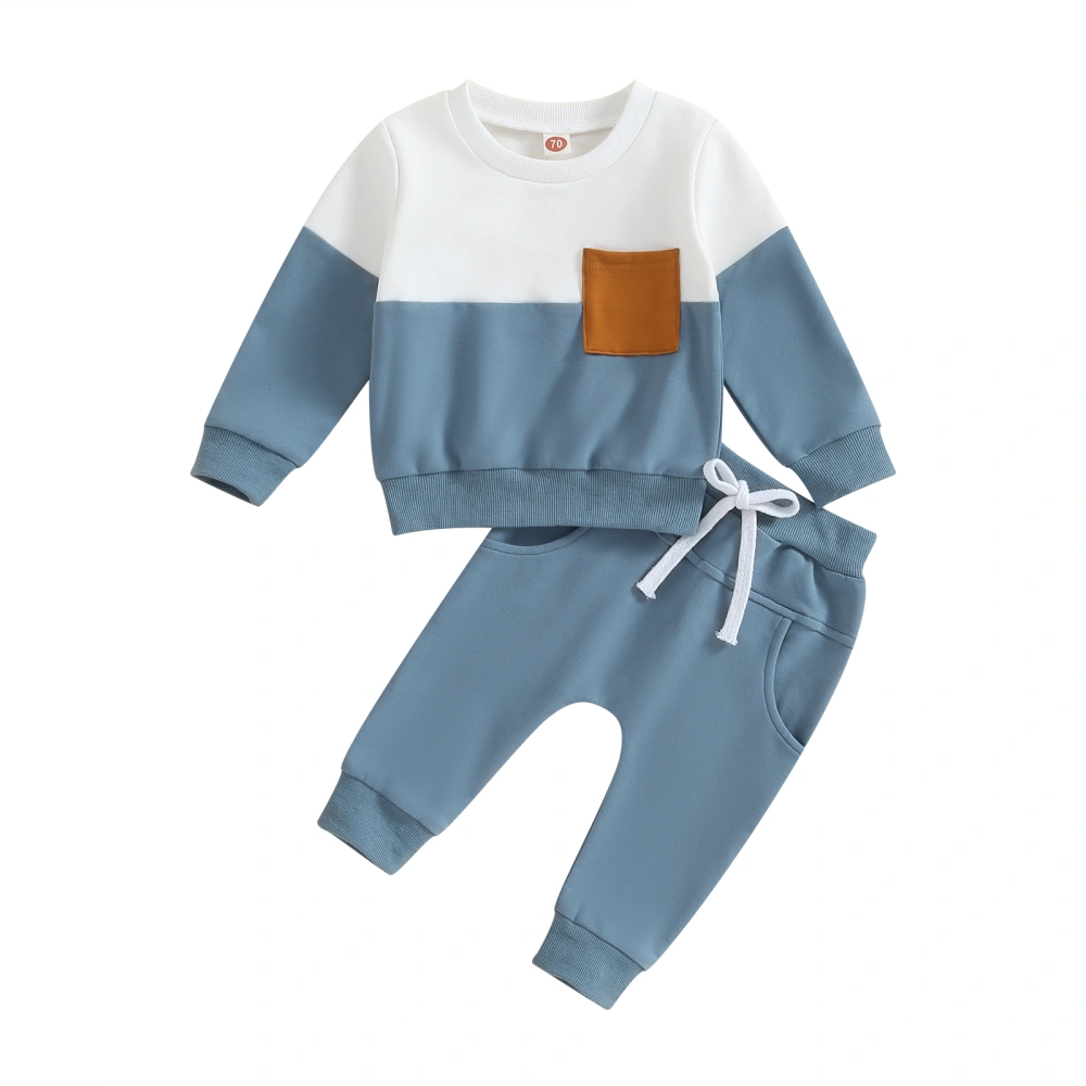 Toddler Boys Fall Outfits Contrast Color Sweatshirts and Long Pants