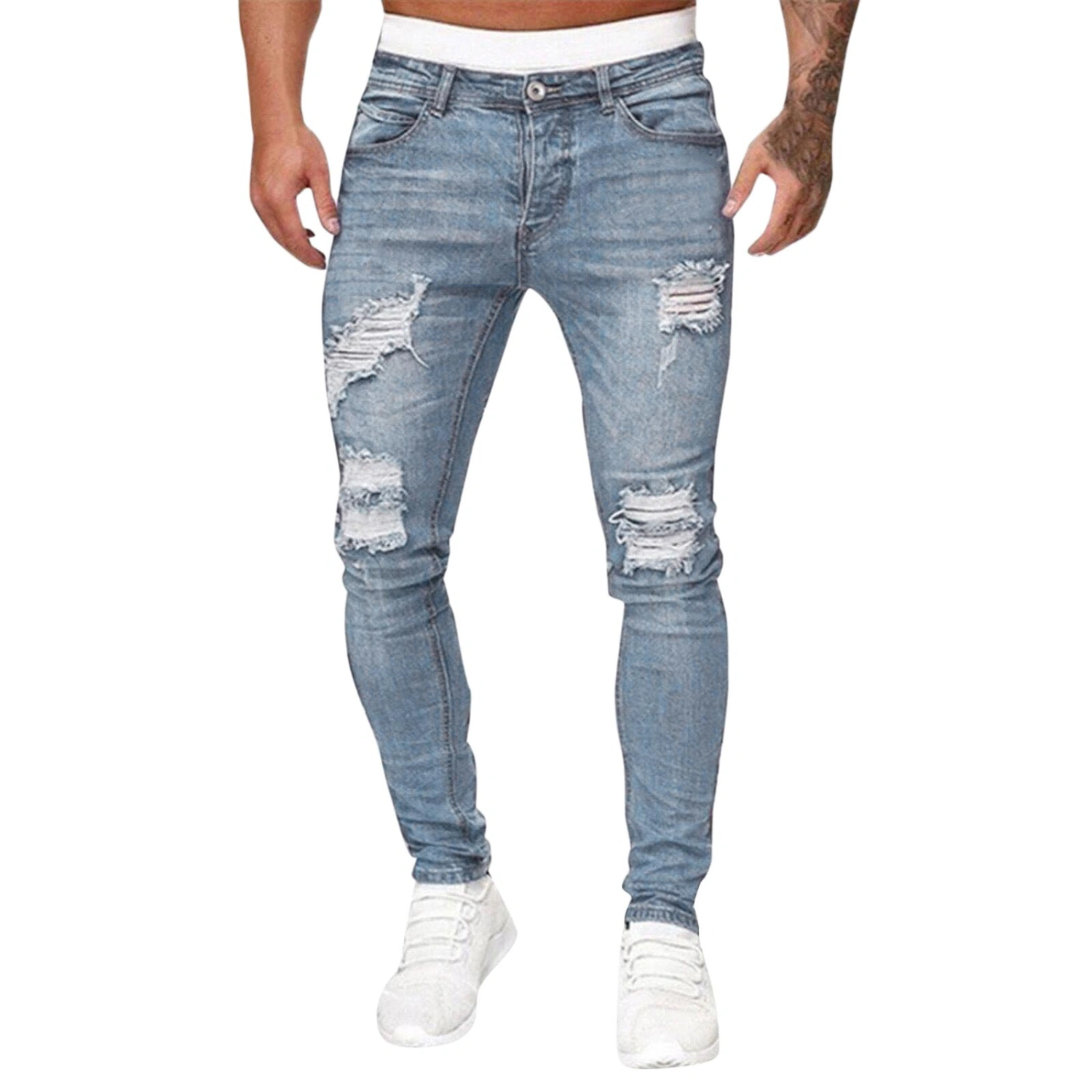 Men Denim Pants Casual Party Street Spring Fall Male Slimming Trousers