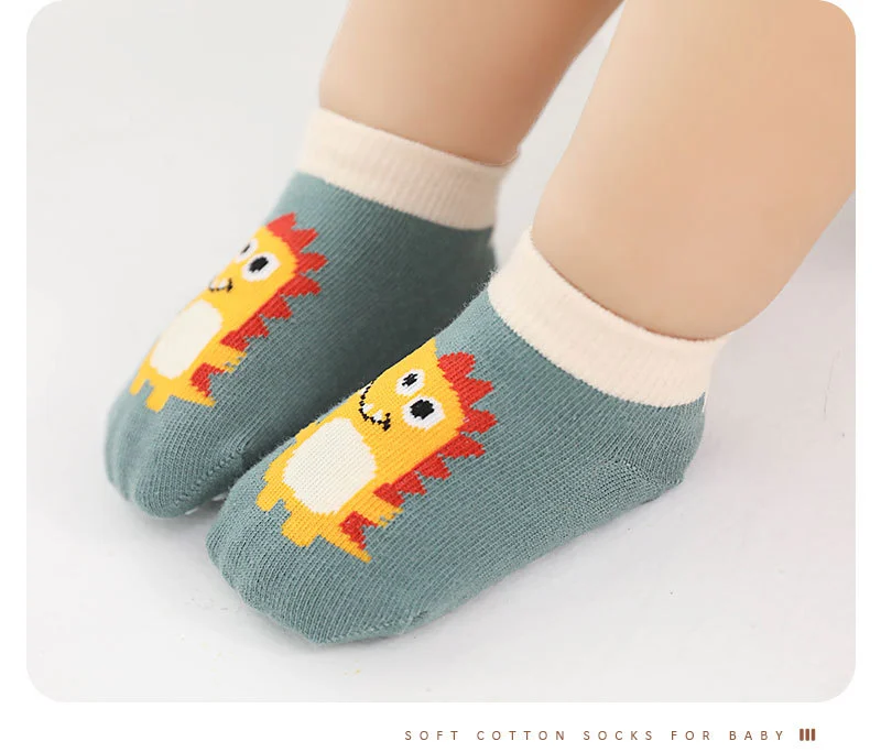 Baby Non Slip Floor Socks Cartoon Animal Walking Socks with Grips 