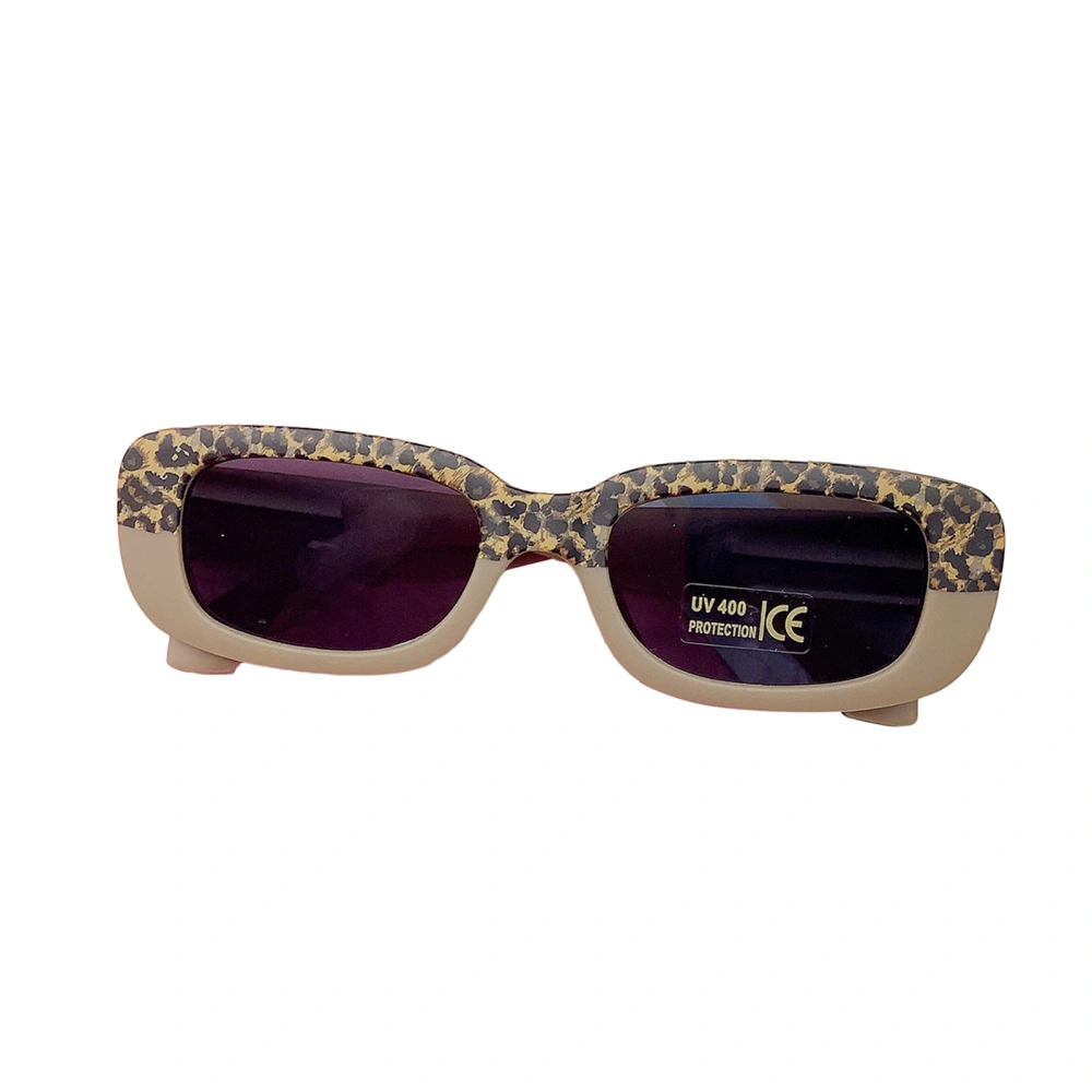 Kids Sunglasses Vintage Leopard Print Contrast Color Anti-UV Glasses