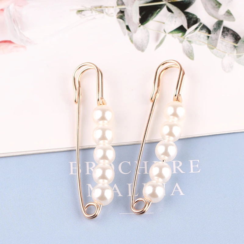 Brooch Pins Set, Faux Pearl Rhinestone Sweater Shawl Clips Safety Pins