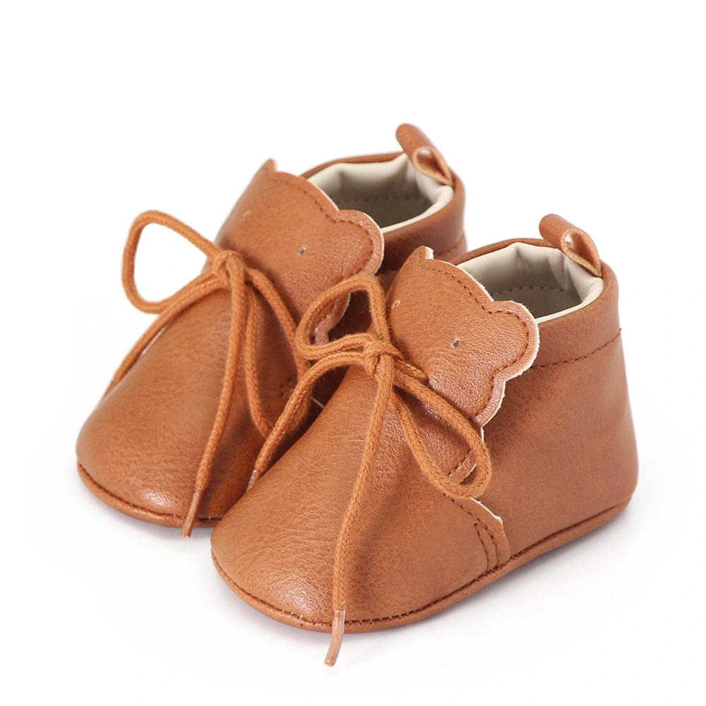 Baby Girl Boy Shoes Leather Ankle High Walk Drawstring First Walker