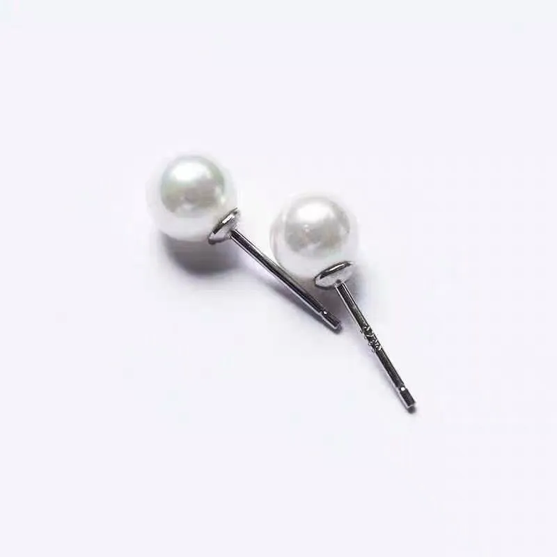 Pearl Stud Earrings for Women Young Girls, Round Cut Earrings