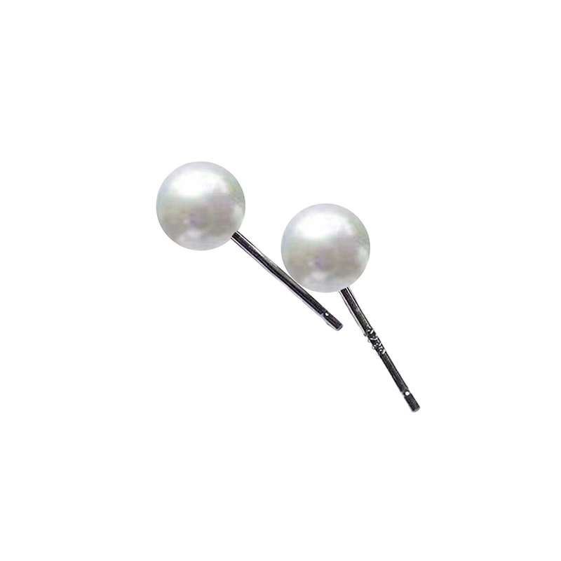 Pearl Stud Earrings for Women Young Girls, Round Cut Earrings