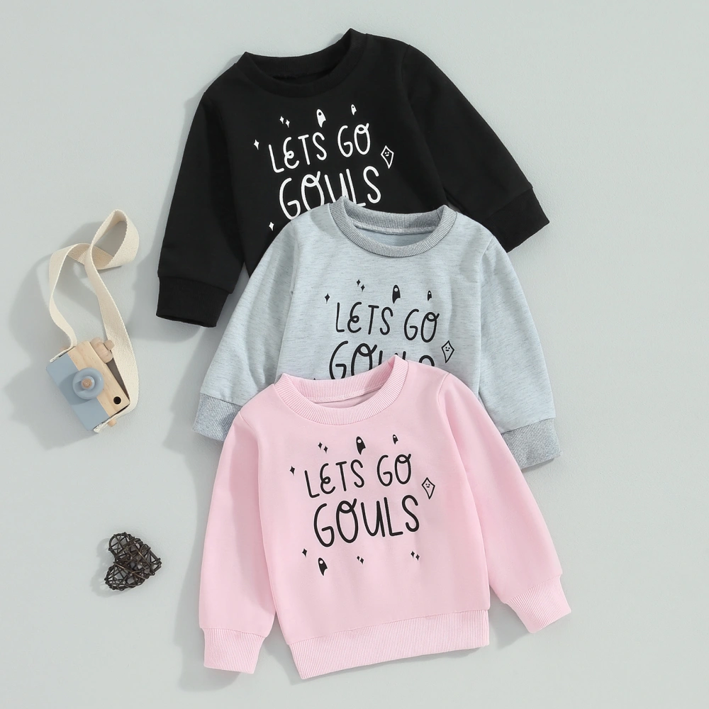 Toddler Long Sleeve Letter & Ghost Pullover Loose Tops for Halloween